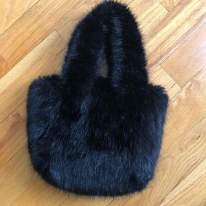 NWOT cute black fur bag